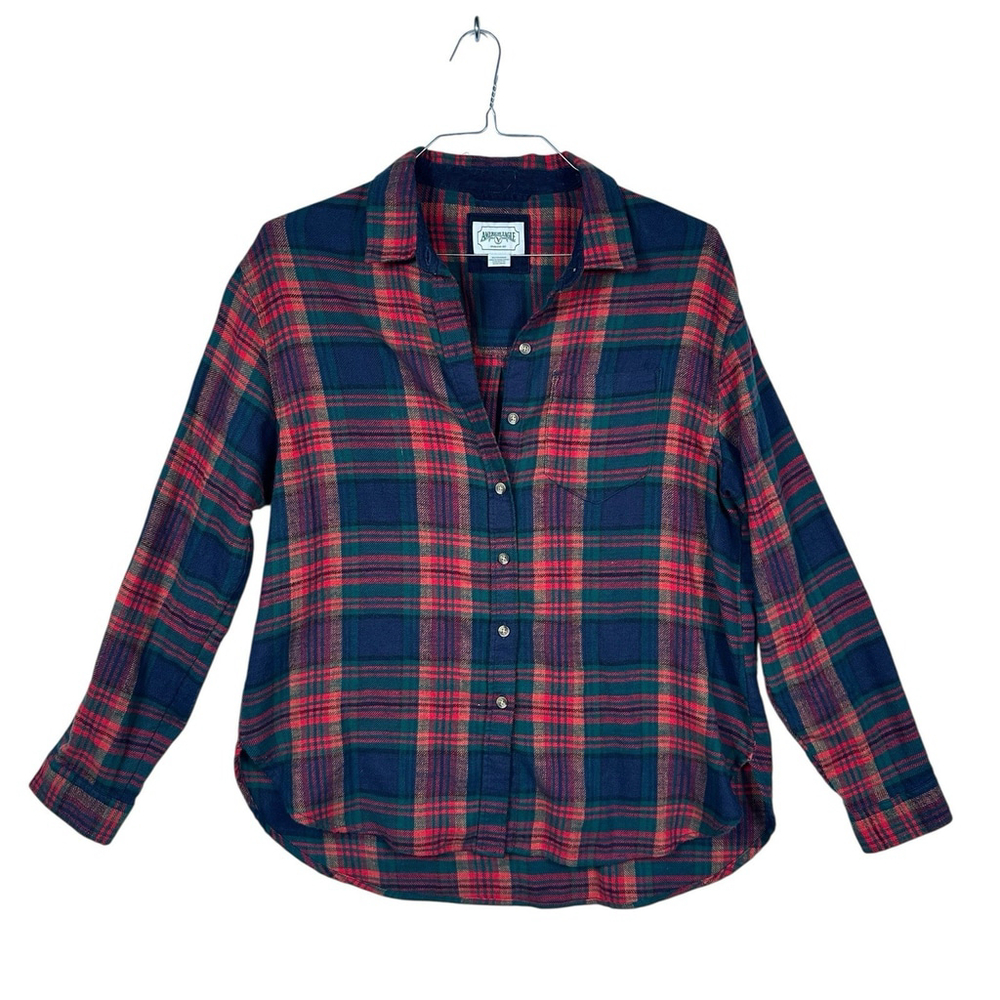 American Eagle Flannel Shirt Size X Small Blue Red Green